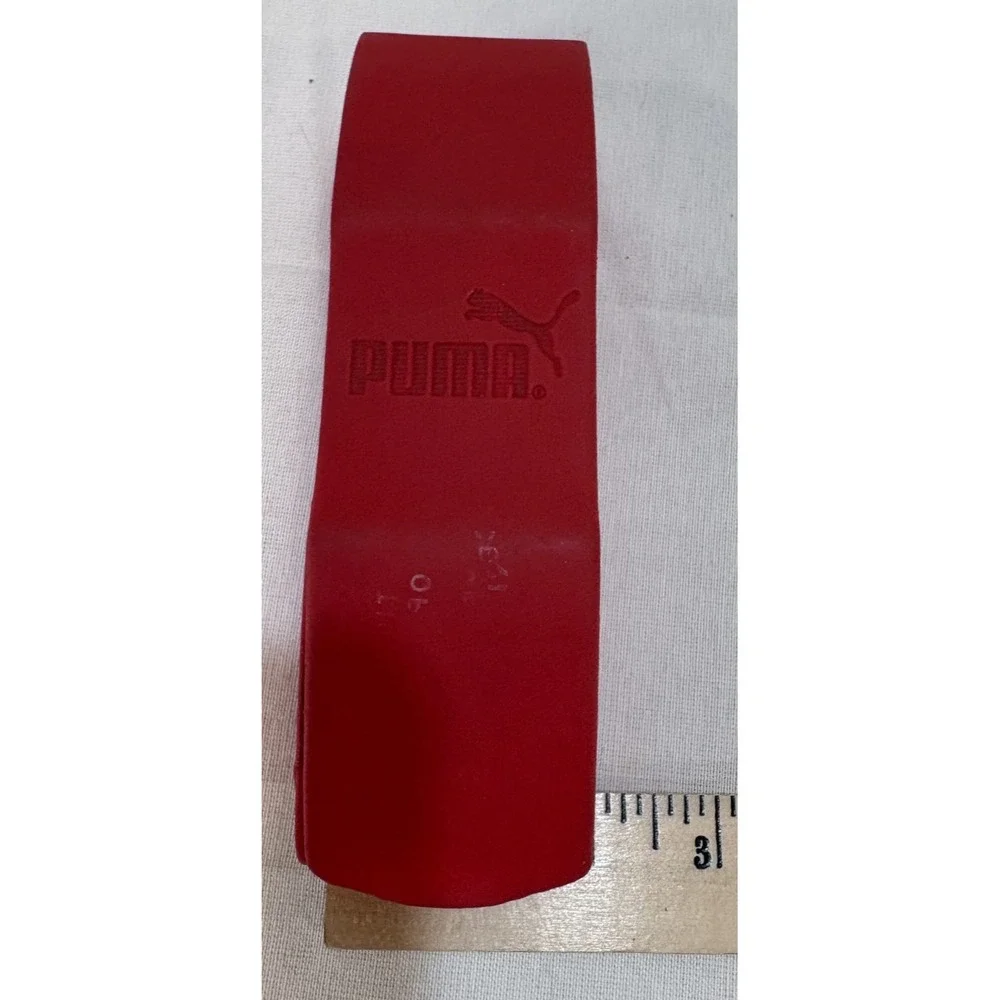 Puma Magnetic Hard Eyeglass Case Red Faux Leather w/White Stitching Sleek Design